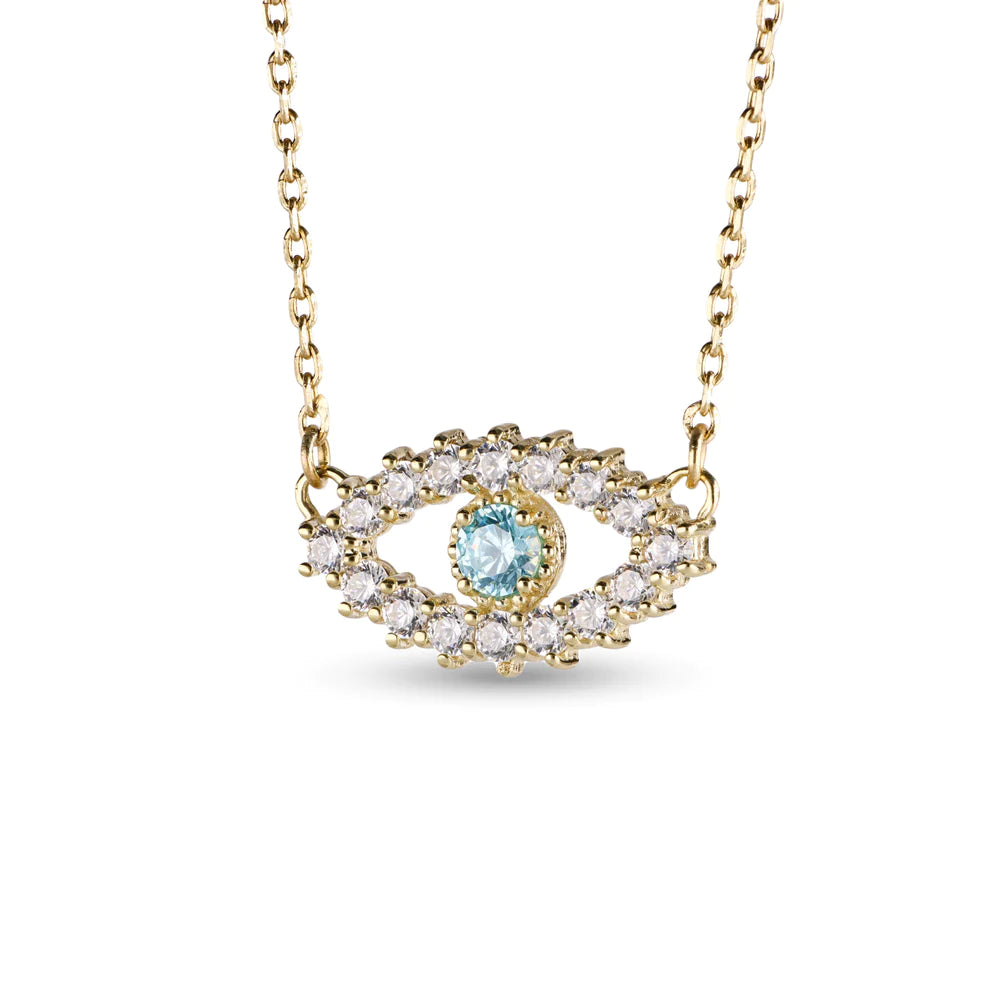 Diamond Evil Eye In 14K Solid Gold